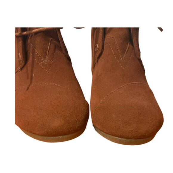 Toms Boho rust burnt Orange suede wedge boots - Picture 5 of 6